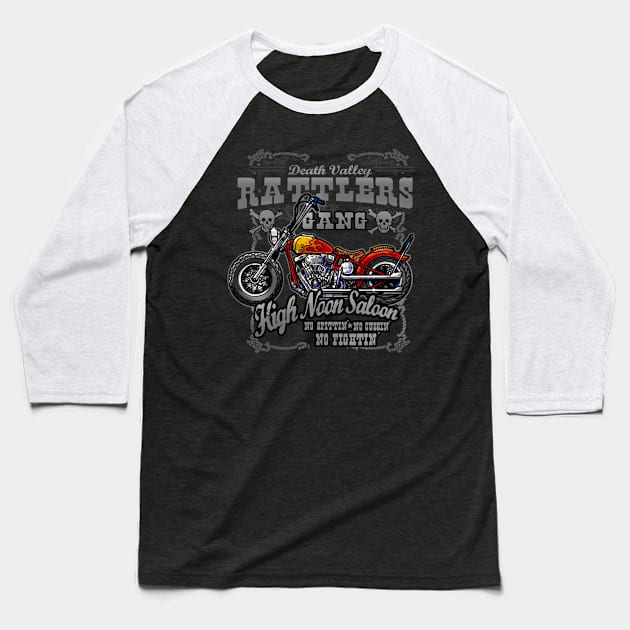 RATTLERS MOTORCYCLE GANG Baseball T-Shirt by teepublickalt69